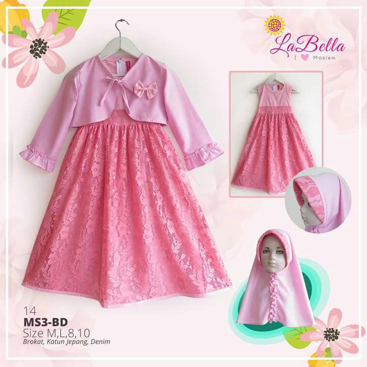 BAJU MUSLIM/GAMIS ANAK LABELLA /GAMIS BOLERO/GAMIS BRUKAT/GAMIS PESTA