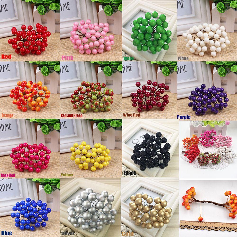 Solighter Berry Dekorasi Pernikahan Mutiara Bunga Artificial Holly Berry