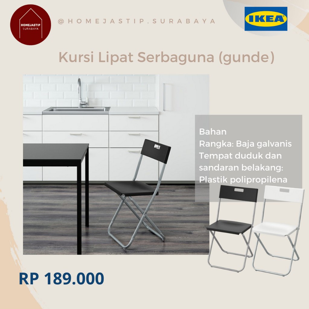  Ikea KURSI LIPAT  GUNDE Shopee Indonesia