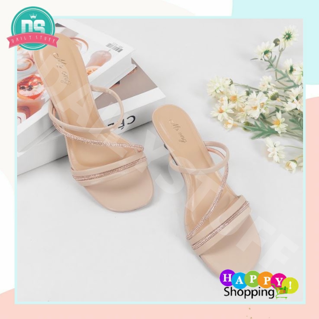 DS MSW 03 Sandal High Heels Open Toe Wanita Slanted Rope Terbaru Import