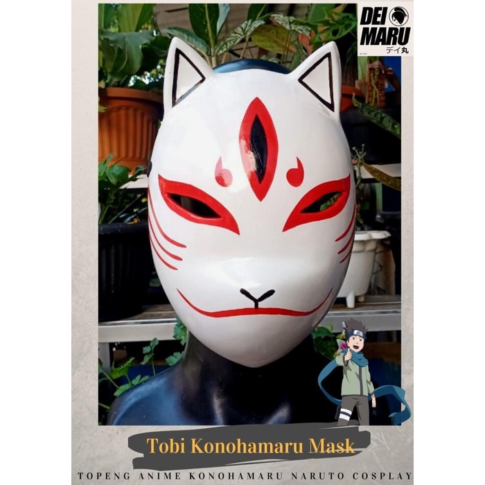 Maska/ Topeng Anime Manga Naruto Fiber Cosplay - Acc Konohamaru Anbu Mask