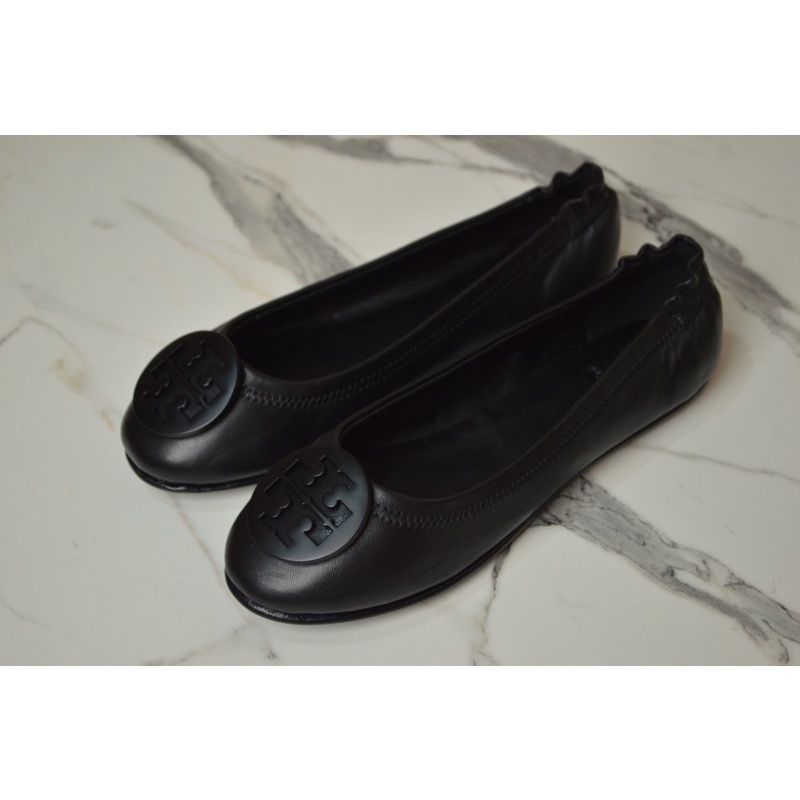 Tory Burch Minnie Travel Logo Flats Perfect Black