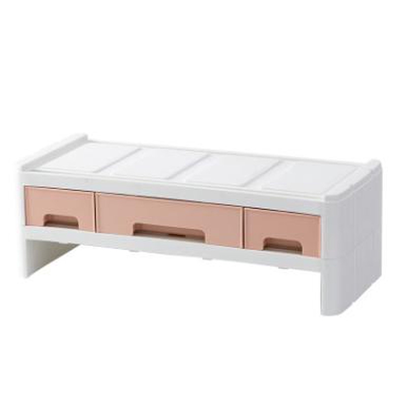 Monitor Riser Drawer Organizer Desktop Storage Box Cabinet Organiser Chest Of Drawers Units Computer Heightening Rack Pink Shopee Indonesia