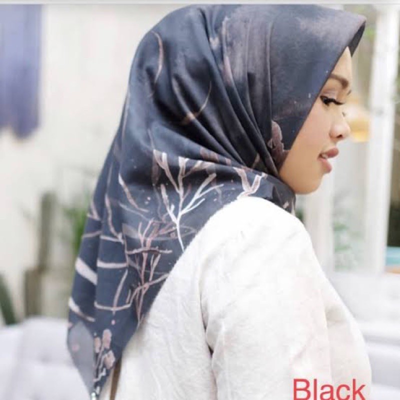 preloved buttonscarves twilight satin silk black