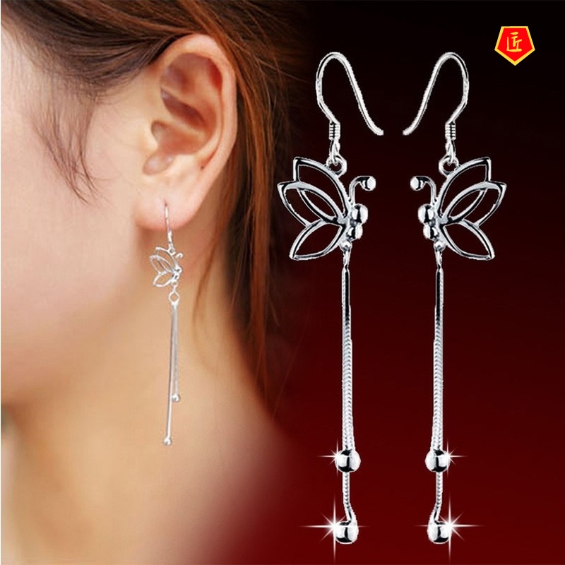 [Ready Stock]Elegant Tassel Butterfly Earrings