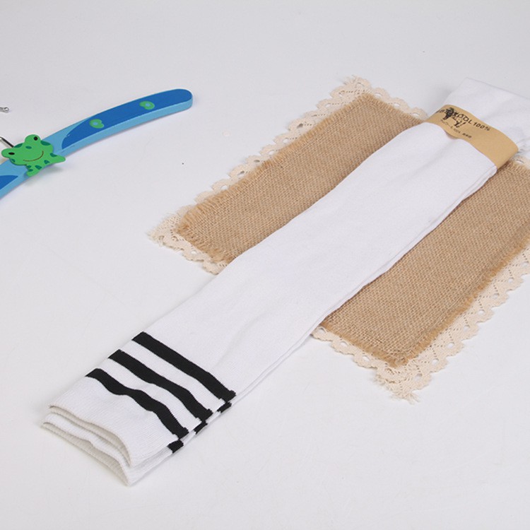 OKST overknee socks kaos kaki panjang sepaha over knee black hitam 3 strip-putih strip hitam
