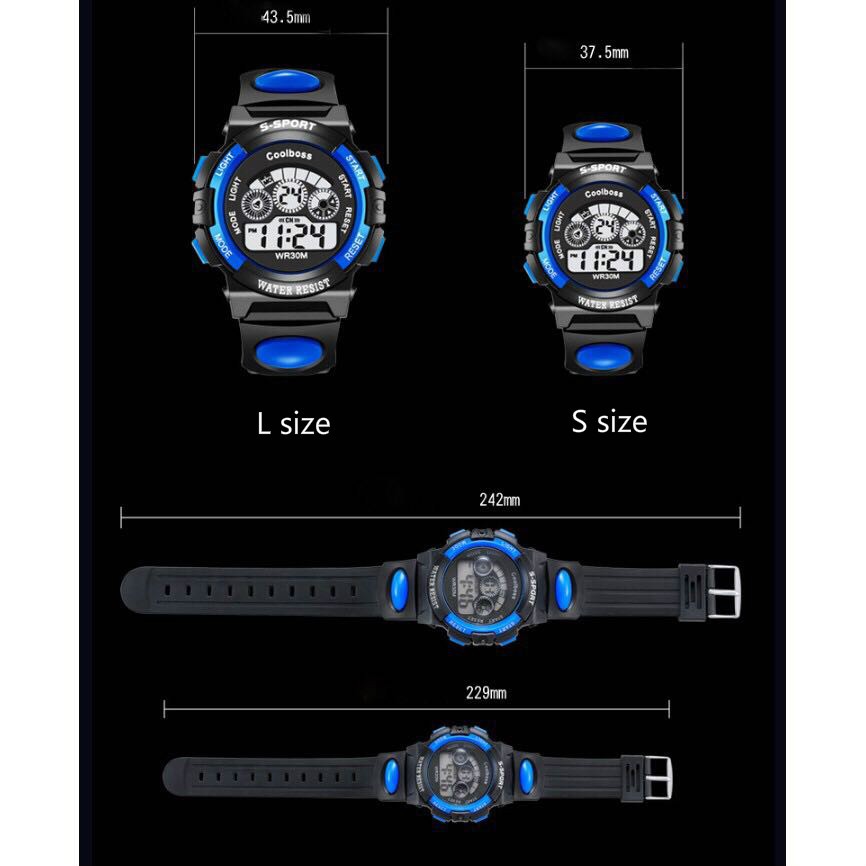 Student Waterproof Sport Watch Silicone S Shockproof Electronic Led Digital Kids 0118