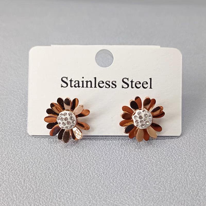 COD! anting titanium stud sun flower anti karat import