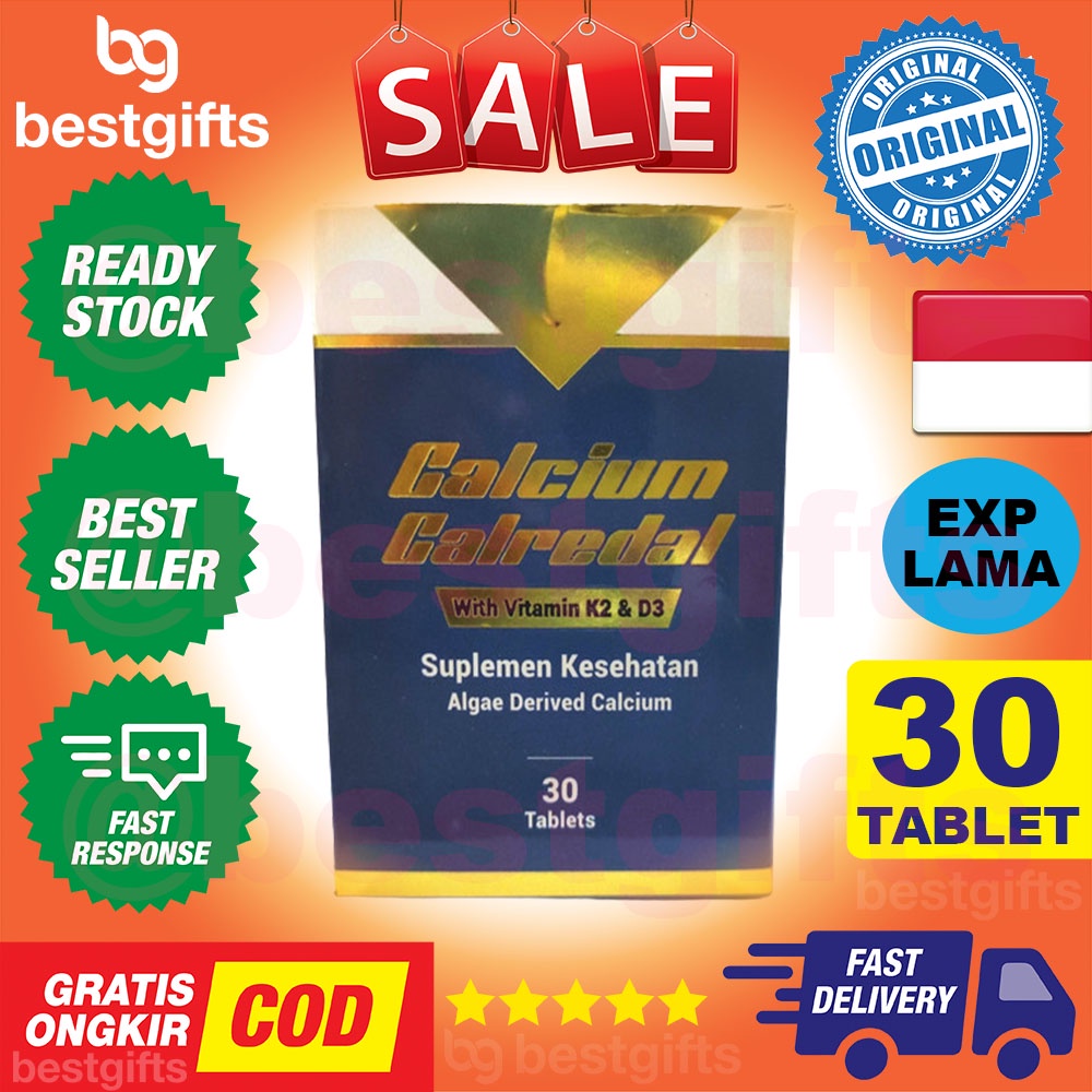 CALCIUM CALREDAL WITH VITAMIN K2 &amp; D3 SUPLEMEN KESEHATAN ALGAE DERIVED CALCIUM 30 TABLETS