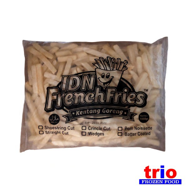 French Fries Kentang Goreng Shoestring Crinkle Cut Import 1kg