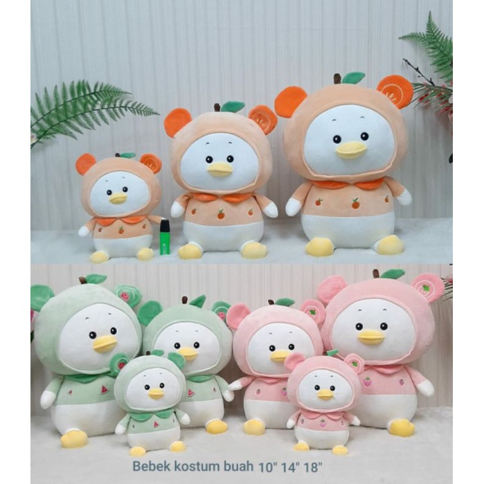 Boneka Bebek Kostum Buah Size 10&quot;/28cm/boneka aimal/boneka duck/boneka lucu/