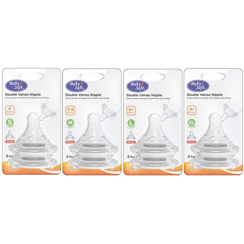 BABYSAFE MURAH NIPPLE PERISTALTIK PLUS / SILICONE SPOUT DOT WIDENECK BOTOL WIDE NECK BABY SAFE PERISTALTIC DOUBLE VALVES DWN0M DWN0L
