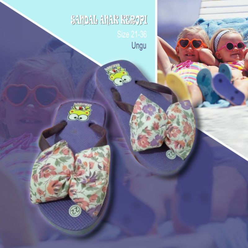 SANDAL JEPIT ANAK KARAKTER KEROPI BANTAL MINIMALIS SZ 21-25