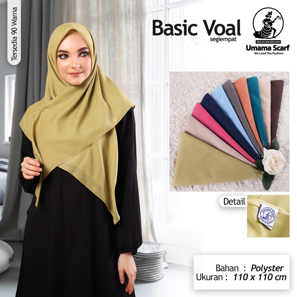 JILBAB SEGI EMPAT BASIC VOAL JAHIT TEPI HIJAB SEGI EMPAT UMAMA KERUDUNG SEGI EMPAT BASIC VOAL UMAMA