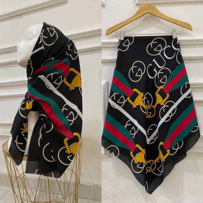 Segiempat voal motif Gucci / hijab segiempat voal motif / hijab voal motif terbaru