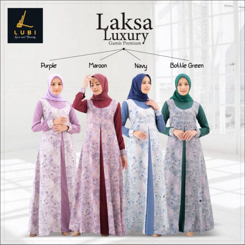 [Terbaru] Lubi Gamis Muslimah Lubi Laksa Luxuri Ready