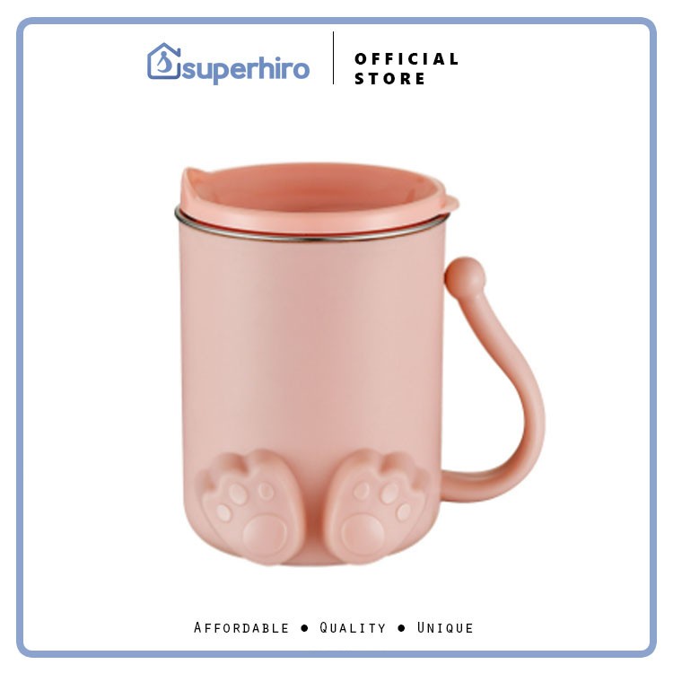 Gelas Stainless Steel Mug Anak Tempat Minum Sedotan Anti Tumpah Sus304