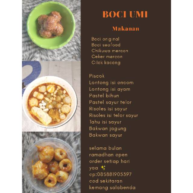 

Menu jajanan umi ✨