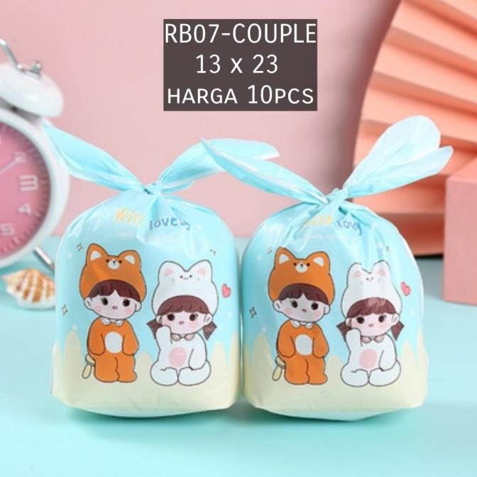 

~~~~~] 10pcs Plastik rabbit bunny souvenir bag plastik snack RB07-COUPLE