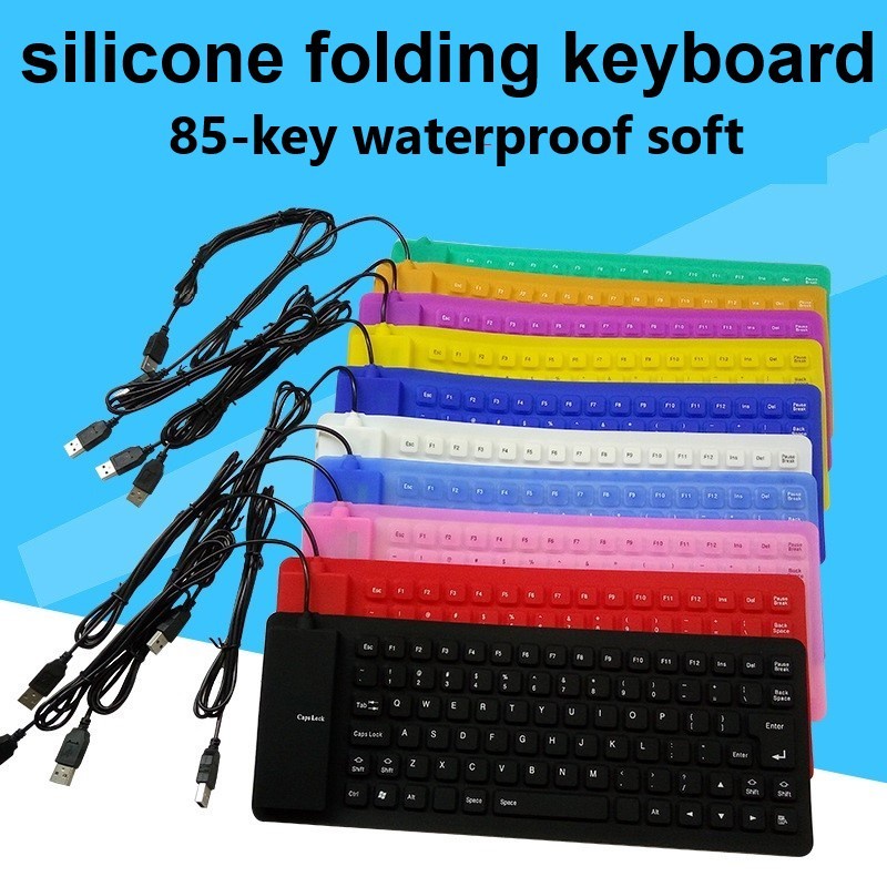 Keyboard Gaming 85 Tombol Mini USB Flexible Anti Air Bahan Silikon Lembut Bisa Dilipat Untuk Komputer / Laptop