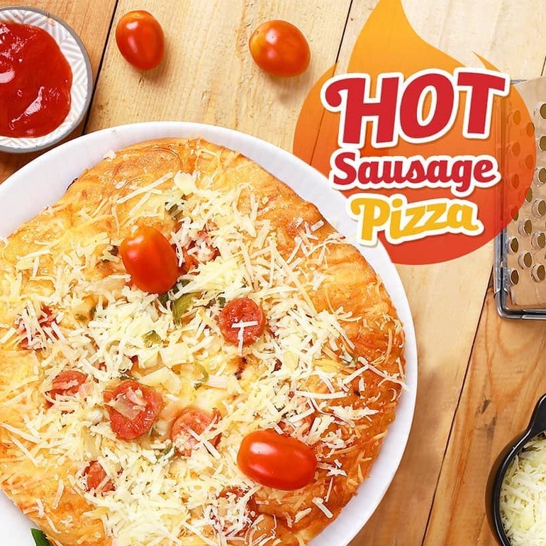 

Hot Sausage Pizza | roti | pizza bread | sausage