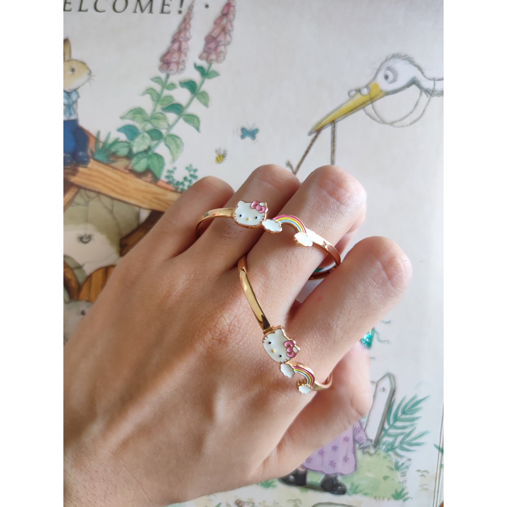  Gelang  anak hello kitty emas  murni merah anak remaja toko 