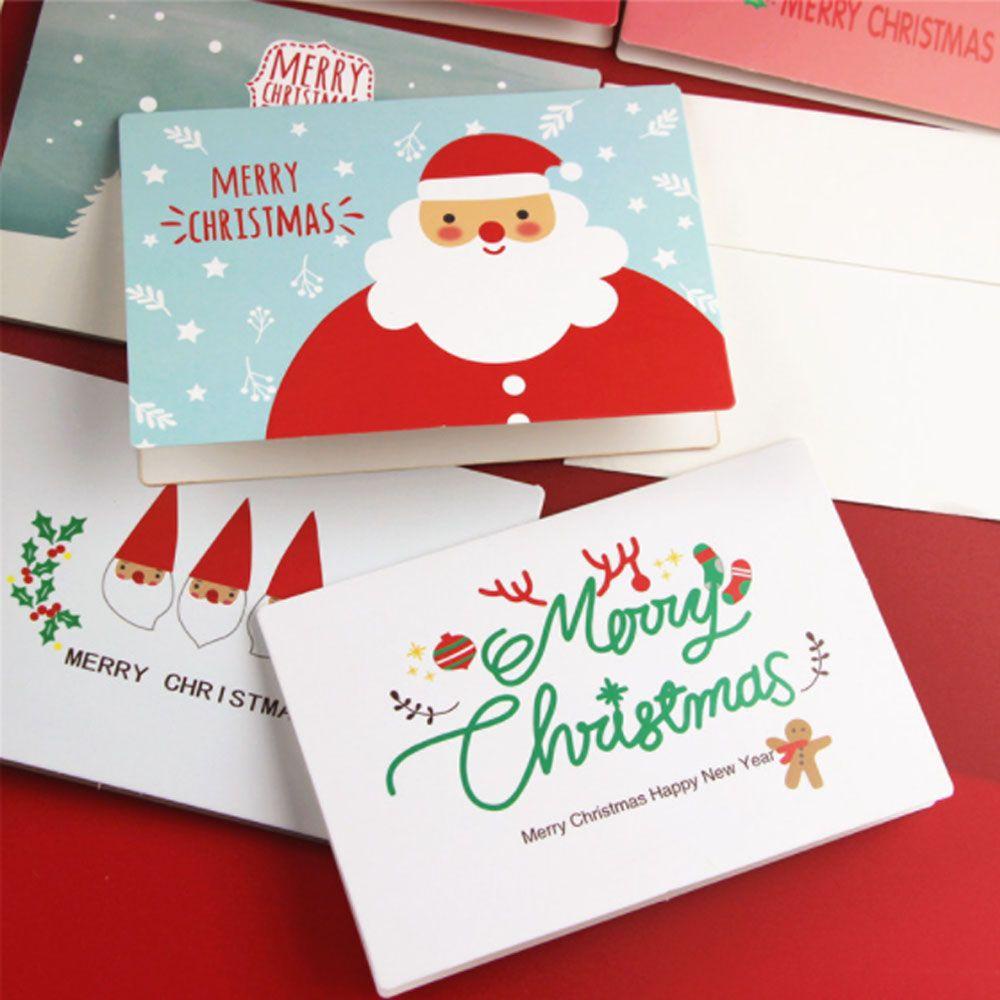 Solighter Kartu Ucapan Hadiah Anniversary Mini Postcard Merry Christmas Xmas Party Decor Postcard