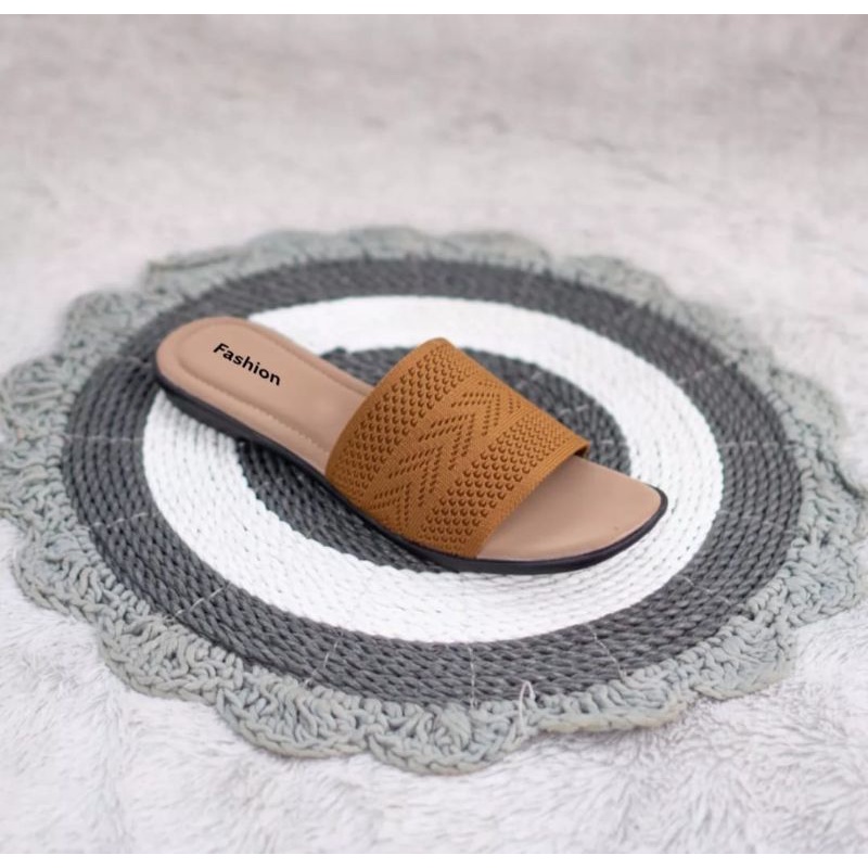 sandal teplek wanita/ sandal teplek kekinian/sandal teplek rajut