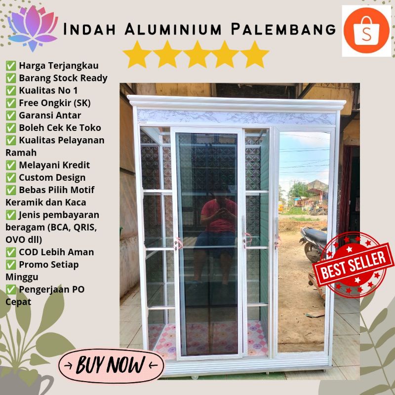 LEMARI PAKAIAN 3 PINTU GESER SLIDING MURAH PALEMBANG