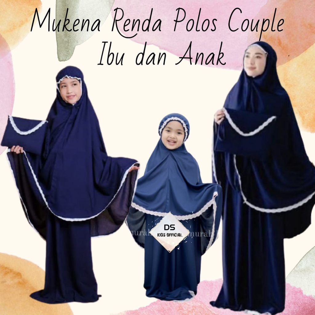 Mukena Set + Tas Warna Polos Couple Ibu & Anak