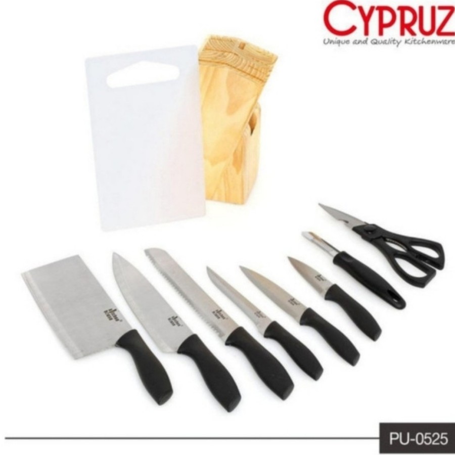 CYPRUZ Pisau Set 10 Pcs Premium Knife Set PU 0525