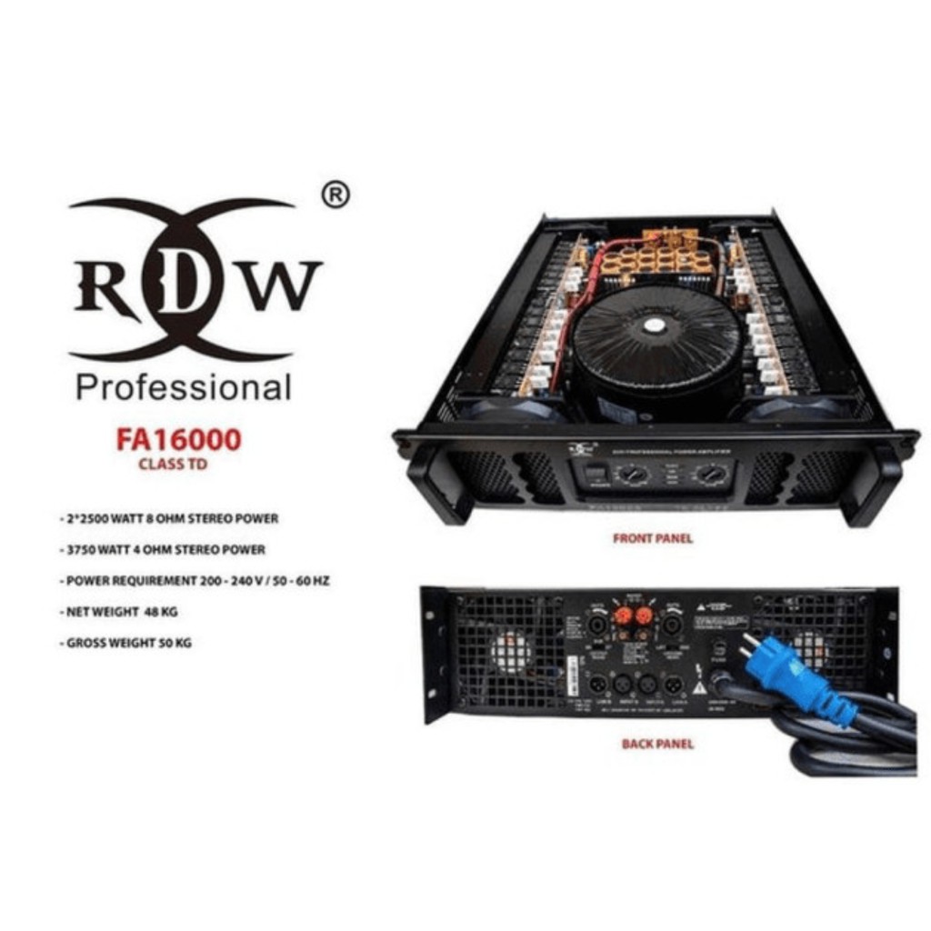 (PETI KAYU) Power Amplifier profesional Amplifier RDW FA16000 FA 16000 Class TD Original