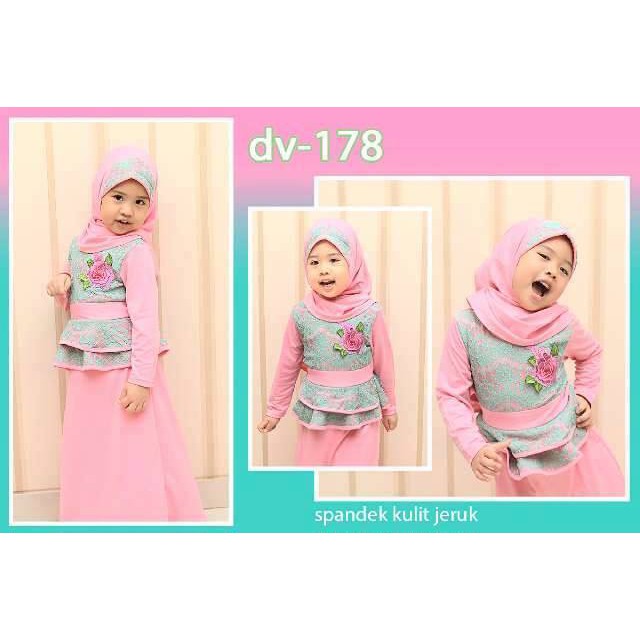 DV-178 BAJU MUSLIM GAMIS ANAK UNGU