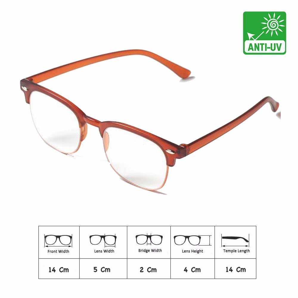 Kacamata [ Brown ] Pria dan Wanita - Design Korea - HM462