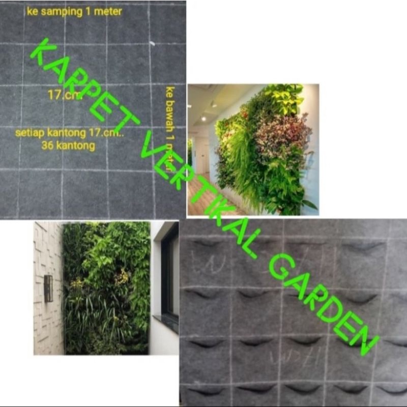 Kantong Vertikal Garden Karpet Geotextille 36 Kantong
