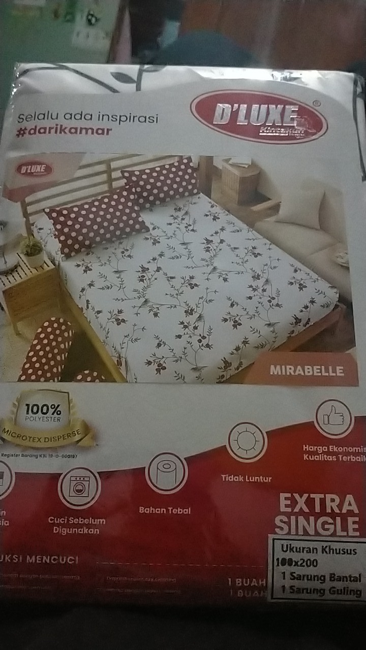 Sprei Extra Single Kintakun Dluxe Motif Kembang 100x200 / 90x200