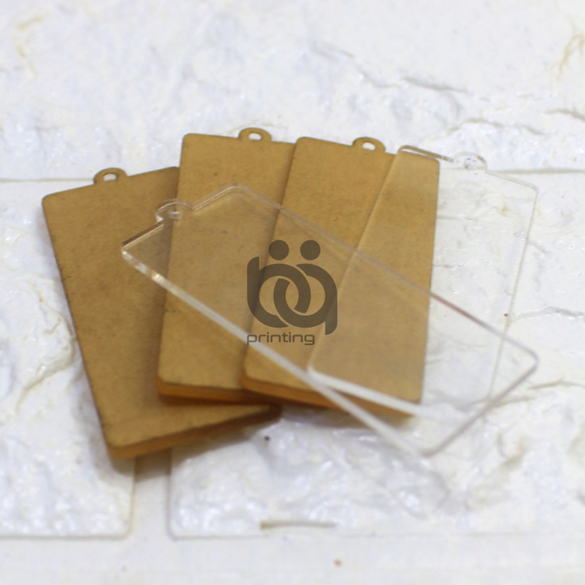 Bahan Akrilik Acrylic Gantungan Kunci Polos Uk. 4 x 6 cm Tebal 2 mm