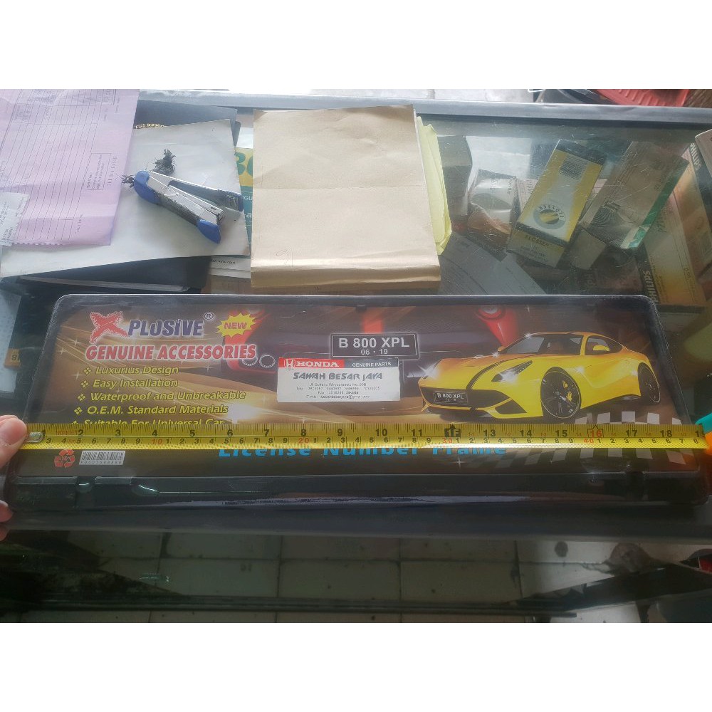 Cover Dudukan Plat Nomor Depan dan Belakang Mobil Honda Brio Mobilio Jazz RS Freed City Civic Accord