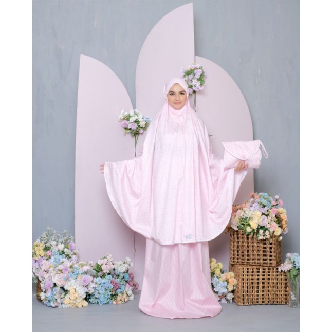 Mukena Katun Jepang Zlassica Pocket Creeper Babypink