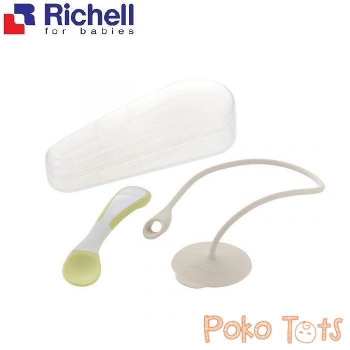 Richell Anti Falling Silicone Spoon Holder With Case Silikon Penyangga Sendok Makan Bayi WHS