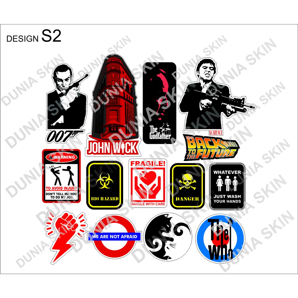 

Stiker Koper Rimowa Travel Label Design S2 Movie Logo Film Logo 007 John WICK FRAGILE