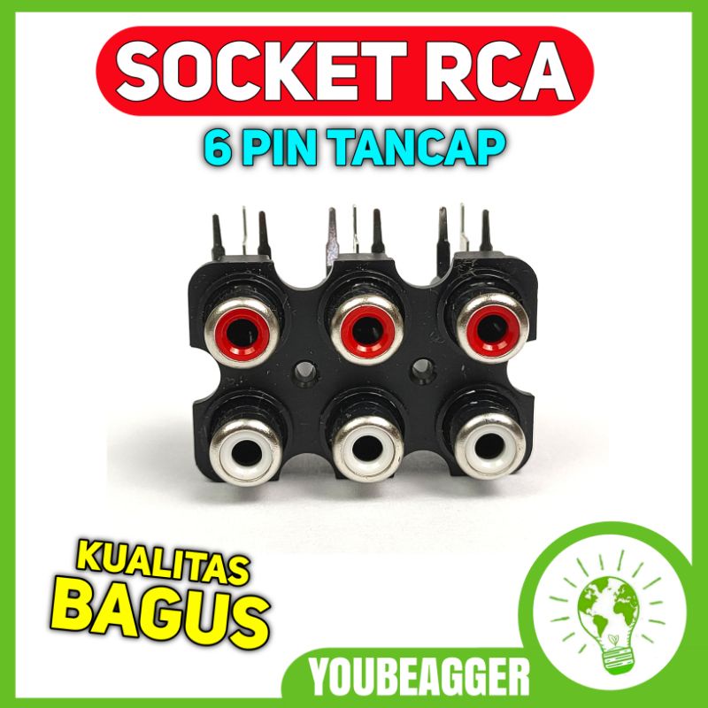 Socket RCA 6 PIN TANCAP