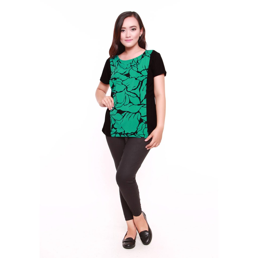 Greeny Green Nursing Top, Baju Atasan Menyusui, Kombinasi Hitam &amp; Hijau, by Baju Island