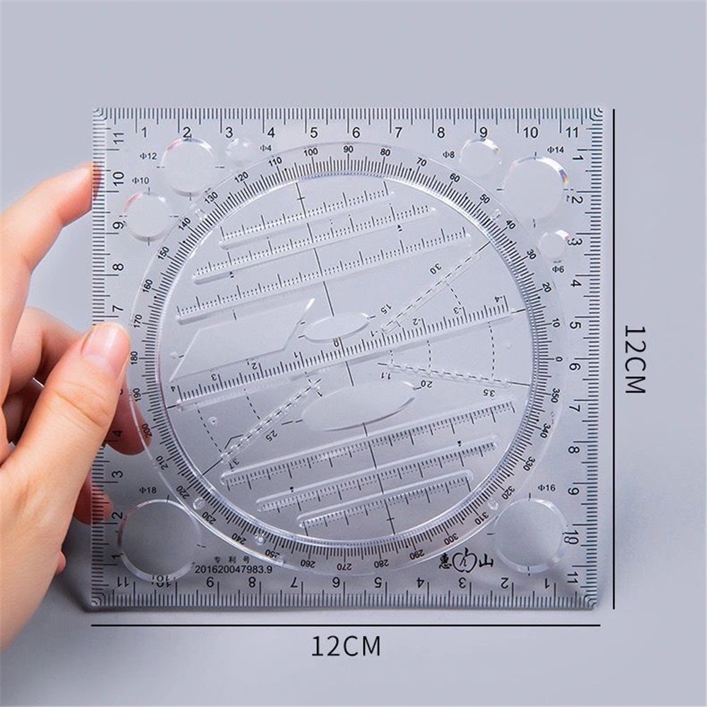 (Cod Tangding) Penggaris Bulat / Elips Multifungsi Bisa Dilepas Untuk Menggambar / Matematika