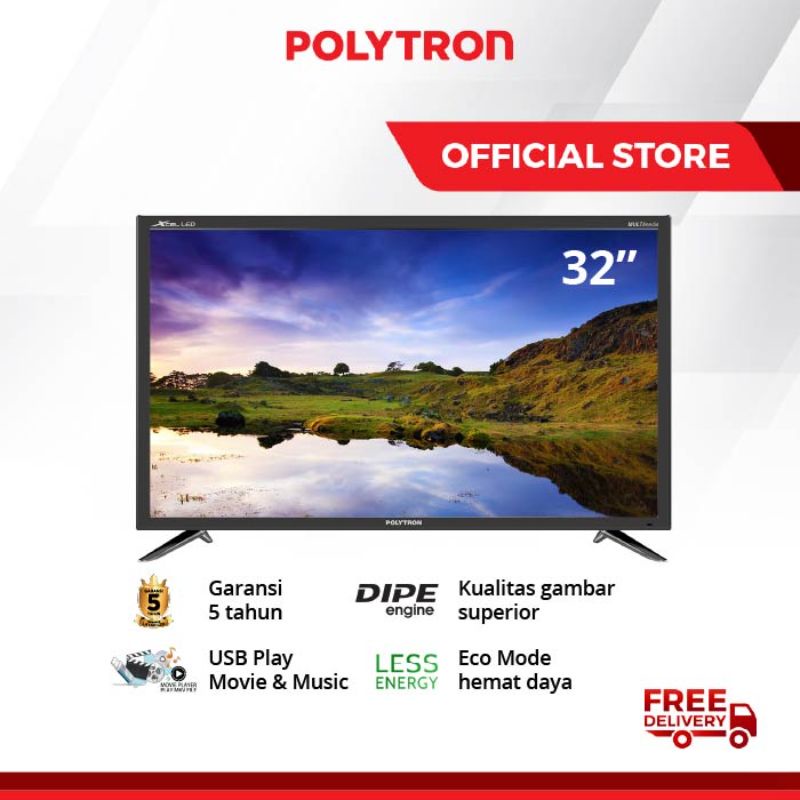 GRATIS SET TOP BOX STB POLYTRON LED TV Polytron PLD 32D7511 / PLD 32D15550 / PLD 32D9505 32 inch
