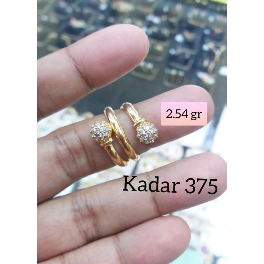 Cincin emas asli spiral kadar 375 fashion