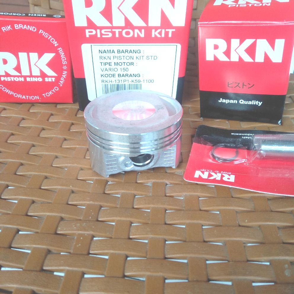PISTON KIT VARIO 150 SET PEN 14 DIAMETER PISTON 57.3 MM RKN KOMPRESI PADAT TAHAN PANAS JAPAN TEC