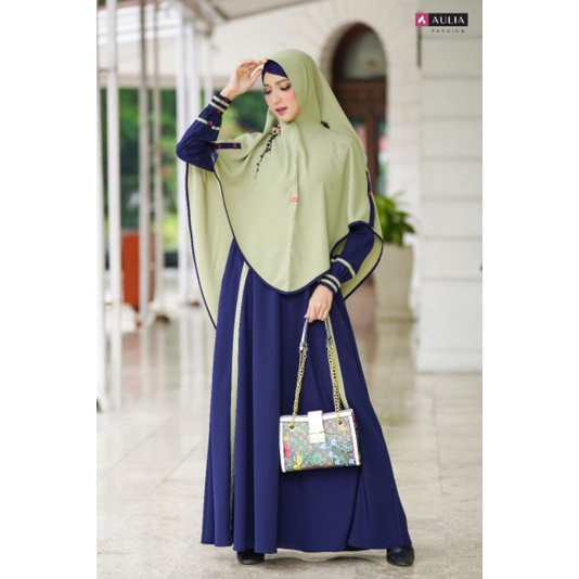 Set Gamis Aulia SALWA NAVY AVOCADO