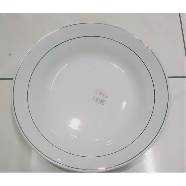 Piring keramik putih list emas Sunbird Free bubble+dos