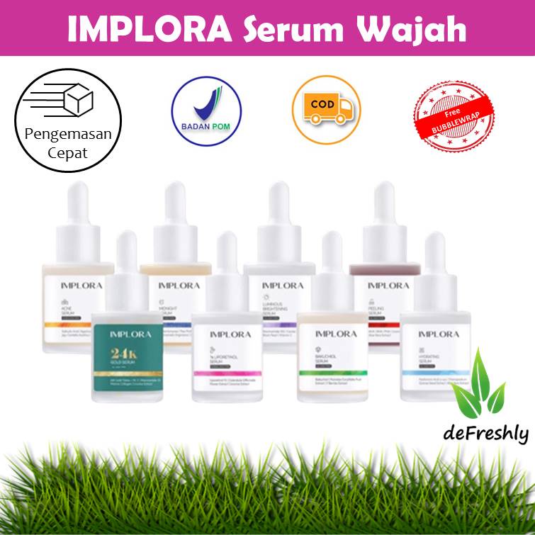 SERUM IMPLORA | Luminous Brightening Serum/Acne Serum/Midnight Serum/Peeling Serum - 20ML [BPOM]